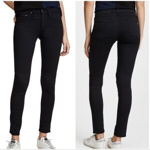 Rag & Bone Mid Rise Soft Twill Skinny Legging Jeans Black Plush Sz 28